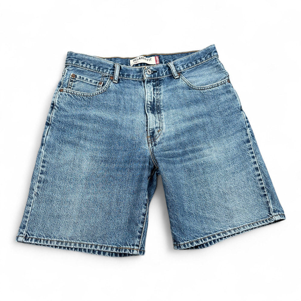 Vintage Levis 550 Shorts Mens 34 Blue Medium Wash Cotton Denim Jean Relaxed Y2K